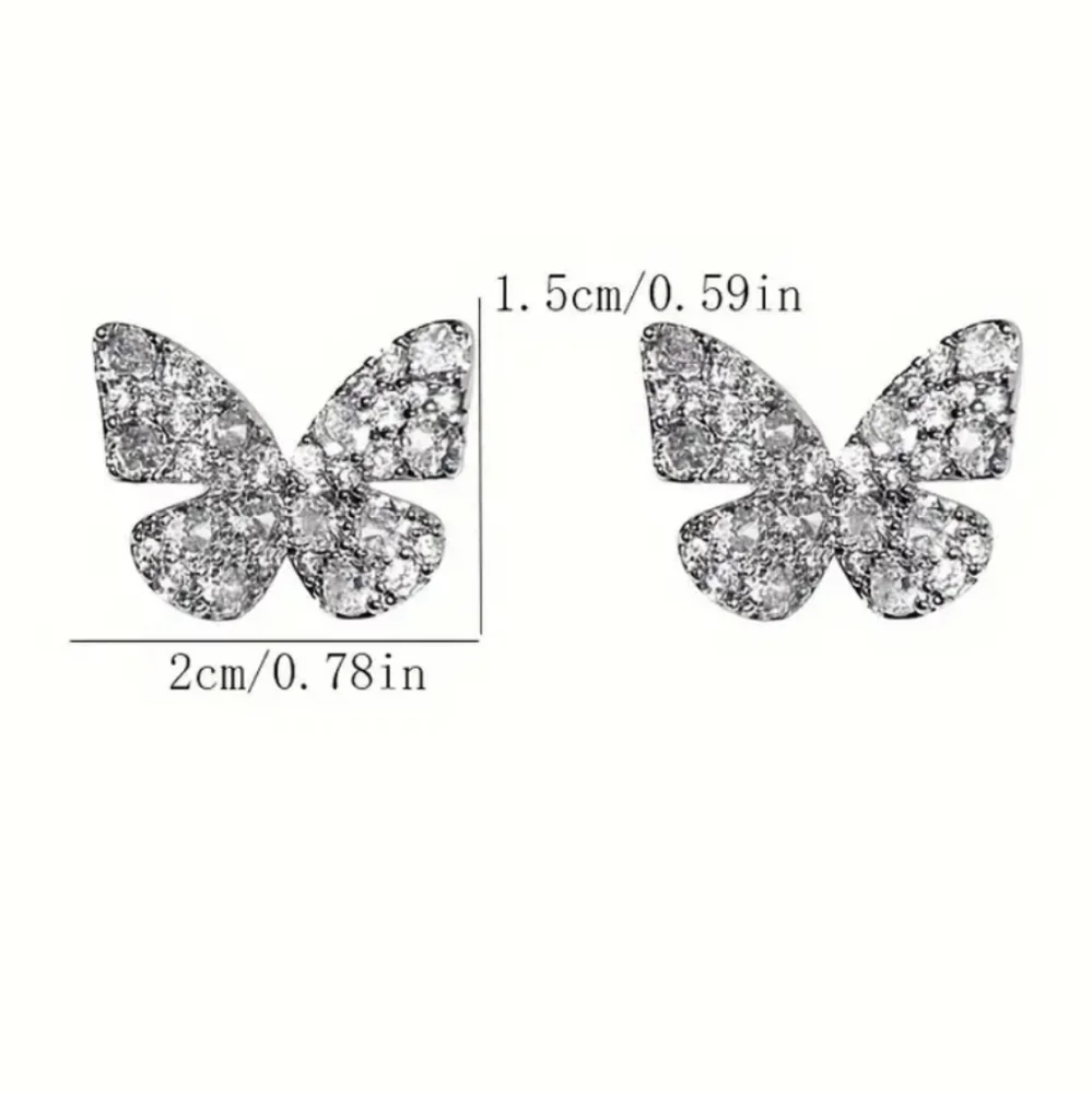 Sparkling Rhinestone Butterfly Earrings